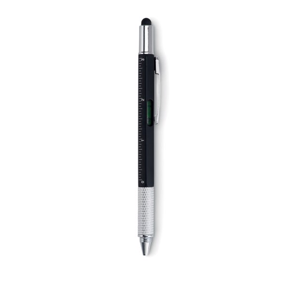 Spirit level pen with ruler Toolpen - Black