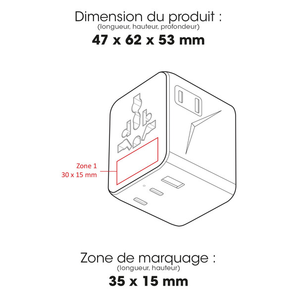 GLOBEPLUG - BND220v2 - Adaptateur de voyage universel (15 W)