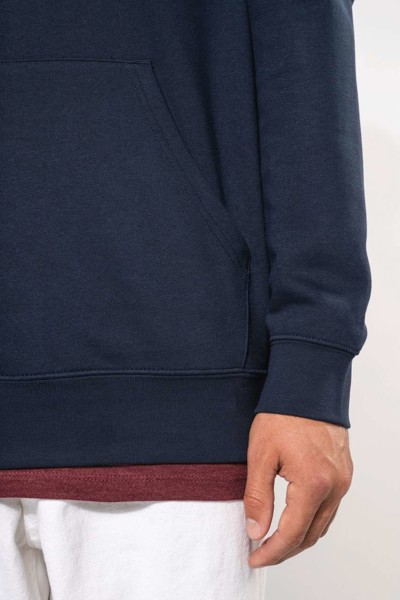Unisex Contrast Patterned Hooded Sweatshirt - Navy / Mariniere / L