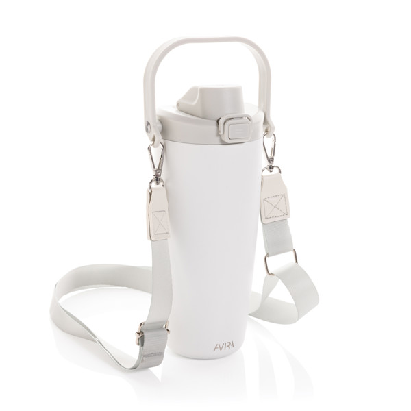 Avira Ayala RCS re-steel duosip lockable crossbody tumbler - White