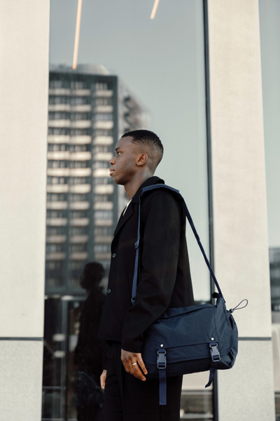 Sac messager ordinateur 15,6 pouces en nylon RCS KENTO URBAN - Bleu Marine