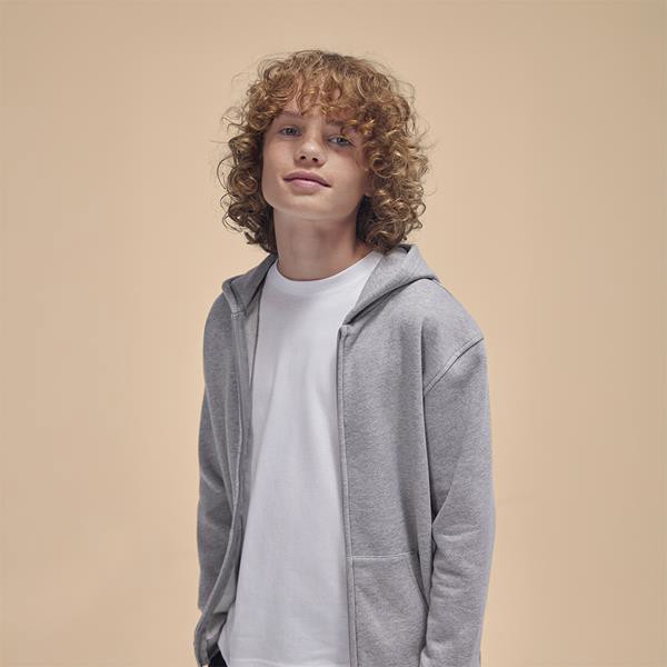 Sweatshirt B&C Id.334 Zip Hood Kids - Negro / 12_13