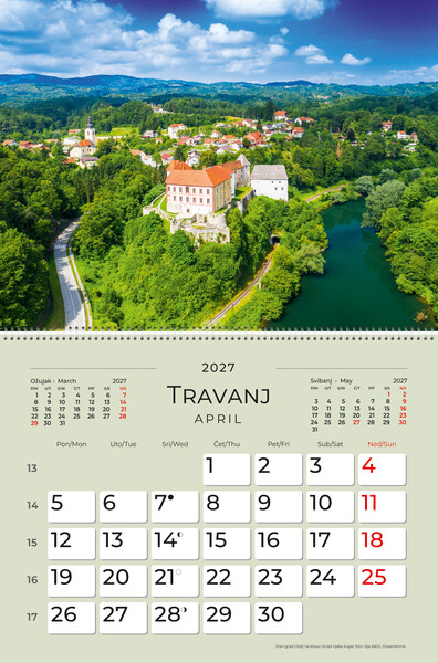 Preklopni zidni kalendar – Čudesna Hrvatska