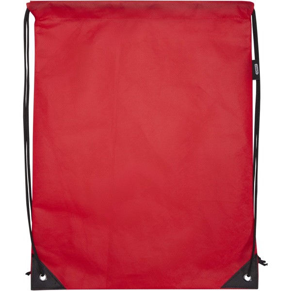 Borsa con coulisse in tessuto non tessuto riciclato certificato GRS Evergreen - 5L - Rosso