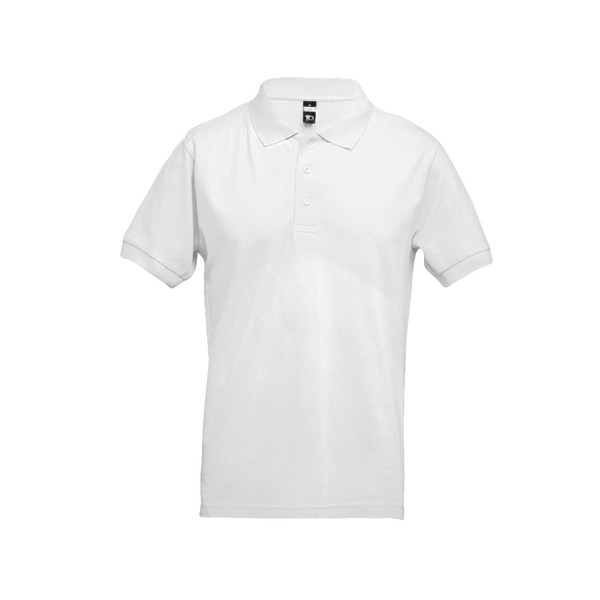 THC ADAM WH. Men's short-sleeved cotton piqué polo shirt. White - White / M