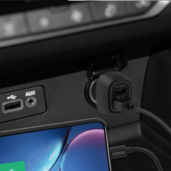 KEKU - CHARGEUR ALLUME CIGARE TURBO CAC USB TYPE-C 20W + USB-A QC3.0