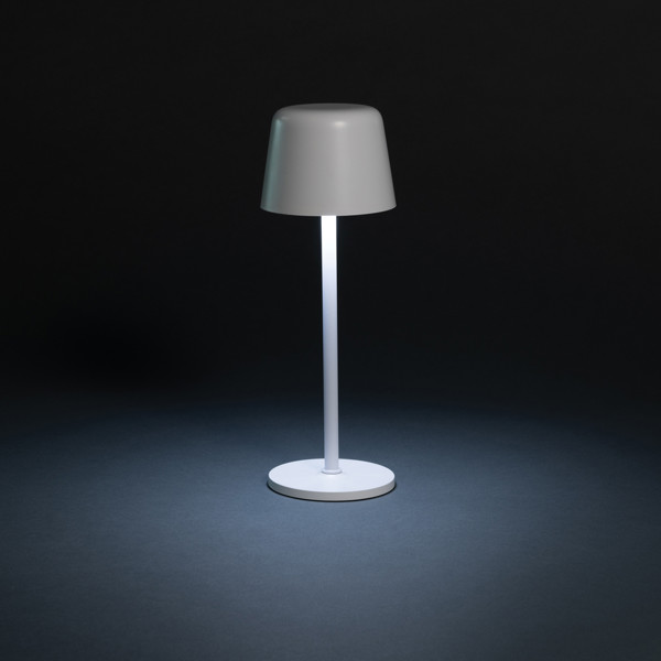 USB dobíjateľná stolná lampa Zenic z RCS recykl. plastu, biela -