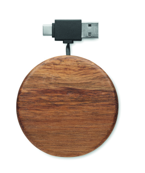 Acaless wireless charger, 15W, acacia wood