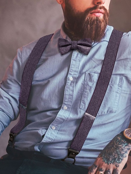 Suspenders Urban-Herringbone - Red