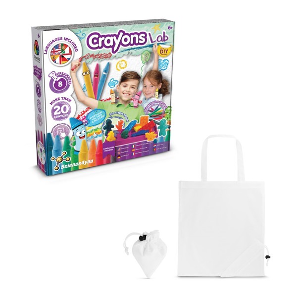 Crayon Factory Kit II. Jeu éducatif livré avec un sac cadeau pliable en 190T - Blanc