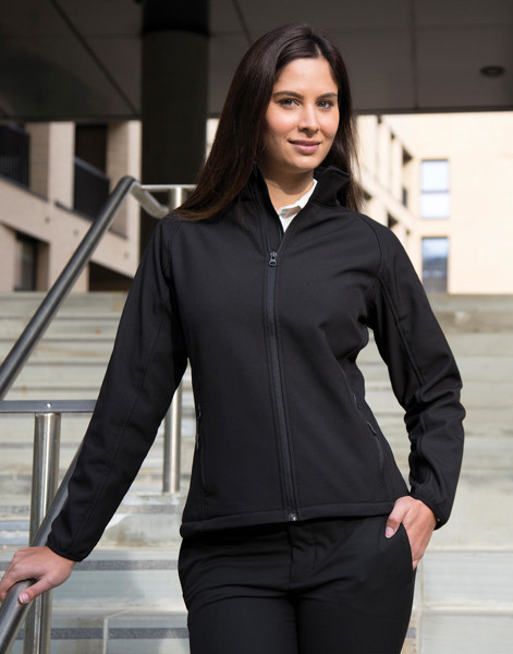 Ladies' Printable Softshell Jacket - White / Black / S (10)