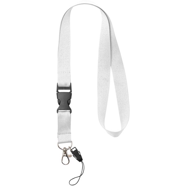 Sagan phone holder lanyard with detachable buckle - White