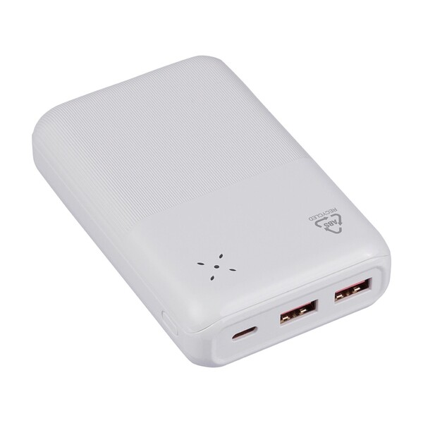 Recyklovaný ABS powerbank Rayen - Biela
