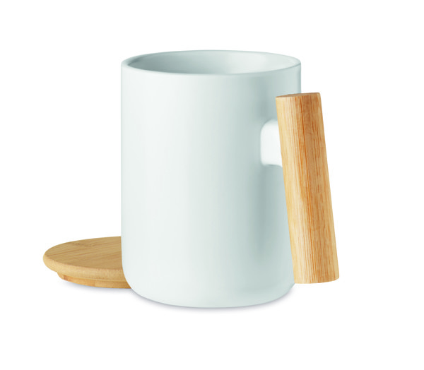Majest porcelain mug, bamboo lid, 380 ml