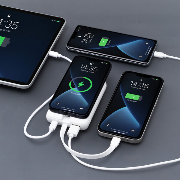 Powerbank sans fil magnétique 15W WATTRON PLUS X - blanc