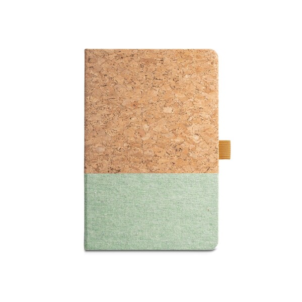 KLEE II. A5 notebook in cork and linen with lined sheets - Light Green