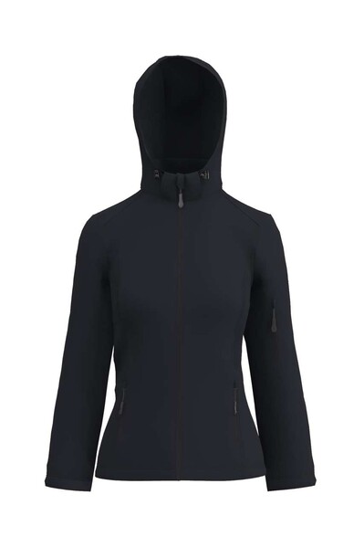 Women’S 3-Layer Detachable Hooded Softshell Jacket - Black / M