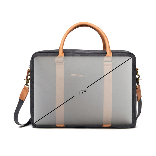 Vinga Bosler laptop bag recycled canvas, 17 inch - Black