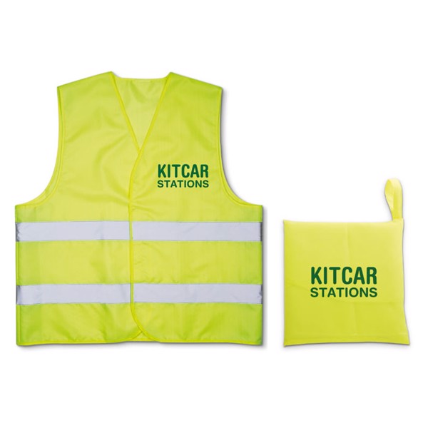 Visible safety vest, knitted polyester, EN ISO 20471 - Yellow