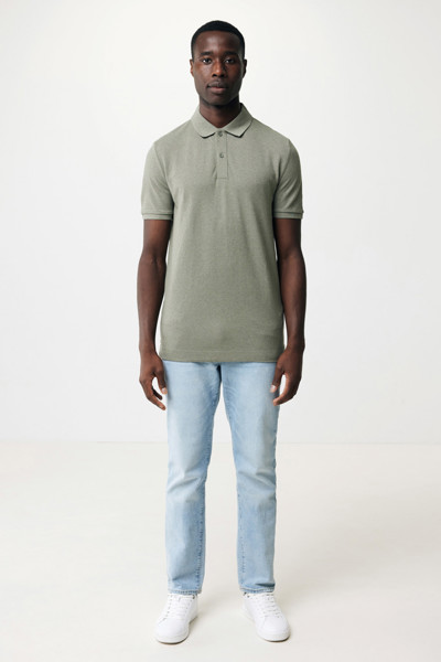 Polo tričko IQONIQ Yosemite z recykl. bavlny - Heather Green / XL