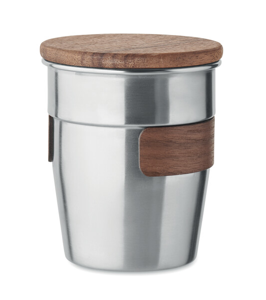 Kubek z pojedynczą ścianką 350 Walnut - Matt Silver