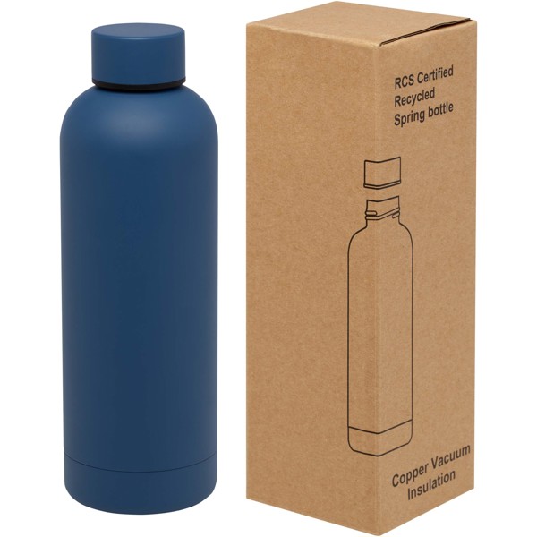 Bouteille isotherme avec isolation par le vide Spring 500 ml en cuivre inoxydable recyclé certifié RCS - Bleu océan