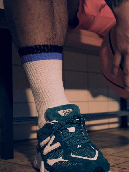 Tennis Socks Two Tone - White / Black / Blue / 42-46