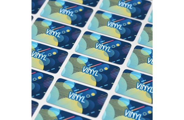 Vinyl Sticker Rectangle 50x20mm - White