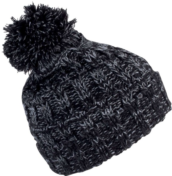 Bobble Beanie - Black Twist