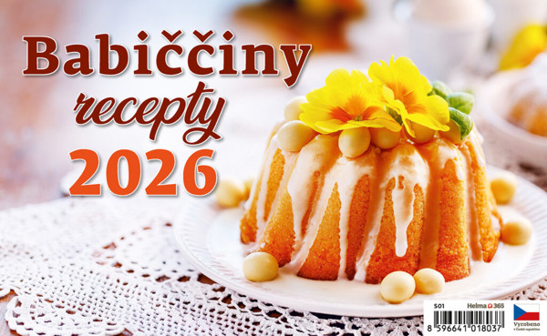 Stolní kalendář Babiččiny recepty 2026