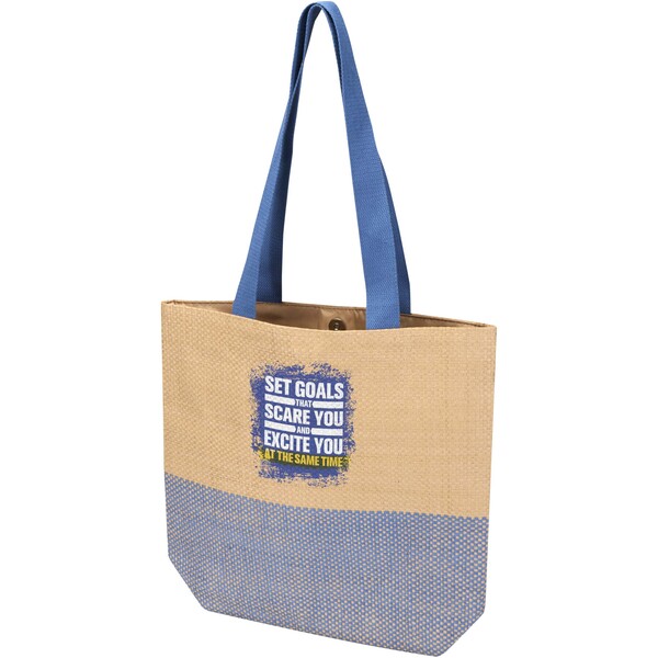 Rhythm straw paper tote bag 10L - Ocean Blue