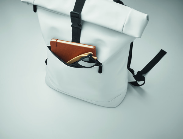 Bai Roll rolltop prenosni nahrbtnik 15 inch, PU - Bela