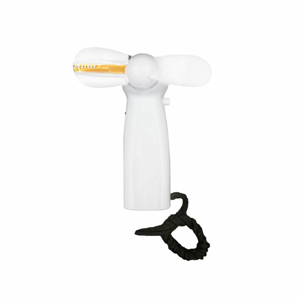 Vreckový vetráčik s LED sloganom - WHITE
