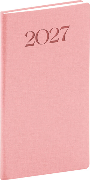 Notique Kapesní Diář Biella 2027, Růžový, 9 x 15,5 cm