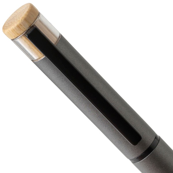 Recycled aluminium lacquered pen set Ilaria - White