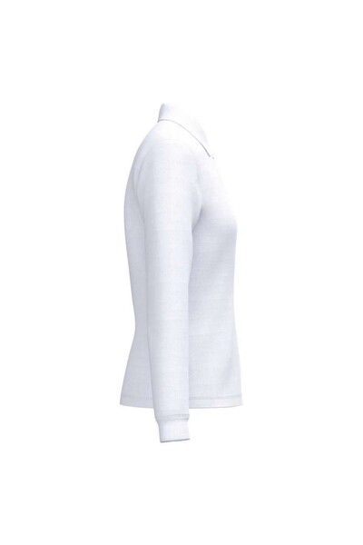 Ladies' Pique Long-Sleeves Polo Shirt - Ideal White / S