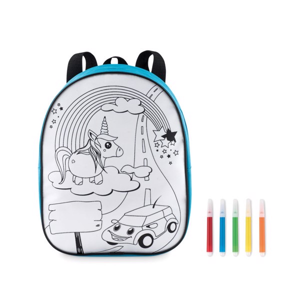 Backpack with 5 markers Backsketchy - Turquoise