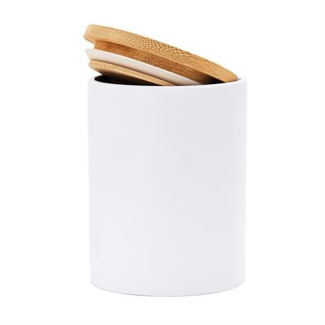 Personalised ceramic mug 370 ml with bamboo lid and matte finish