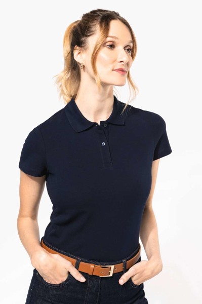 Ladies' Short-Sleeved Supima® Polo Shirt - White / XL