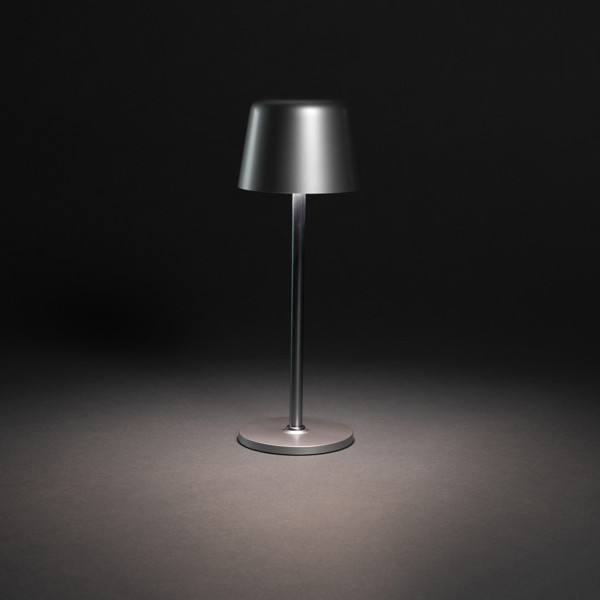USB dobíjitelná stolní lampa Zenic z RCS recykl. plastu - Stříbrná