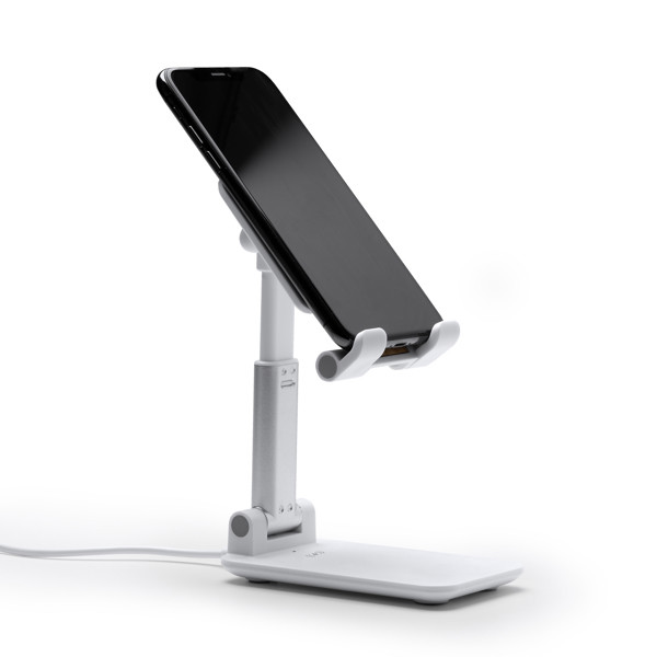 Soporte cargador inalámbrico rápido personalizado de ABS y bambú 15 W plegable