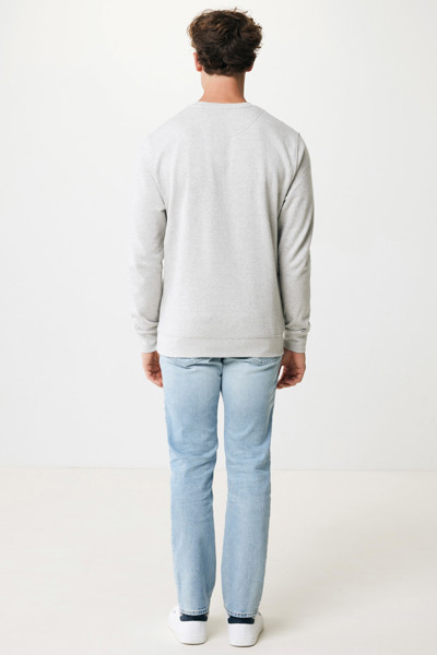 Pull à col rond en coton recyclé non teinté Iqoniq Denali - Heather Grey / M