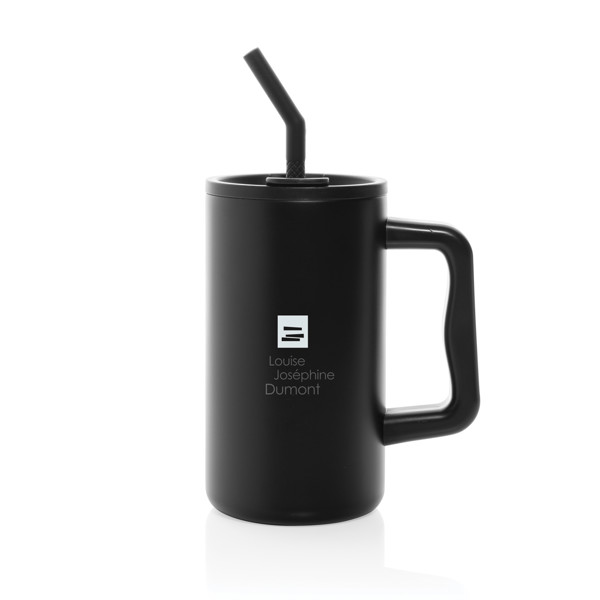 Cube RCS certificirana šalica od recikliranog čelika 800 ml - Crna