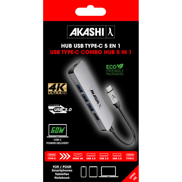 NOSHUKU - HUB 5 EN 1 - USB TYPE-C