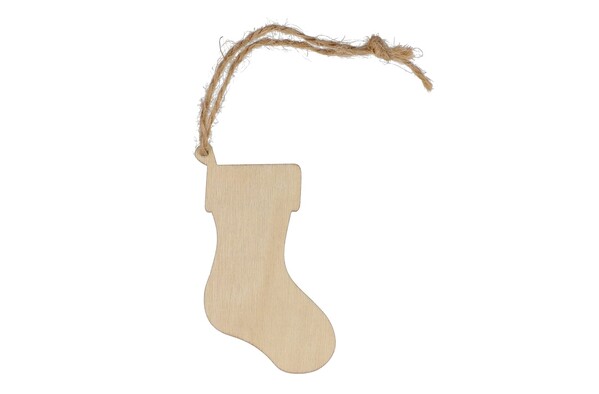 Ornement de Noël en bois en forme de bas