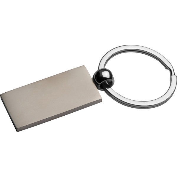 Metal keyring, rectangular CECILIA - Silvergrey