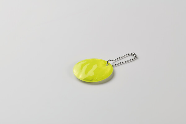 Portachiavi tondo riflettente Grin - Giallo Neon