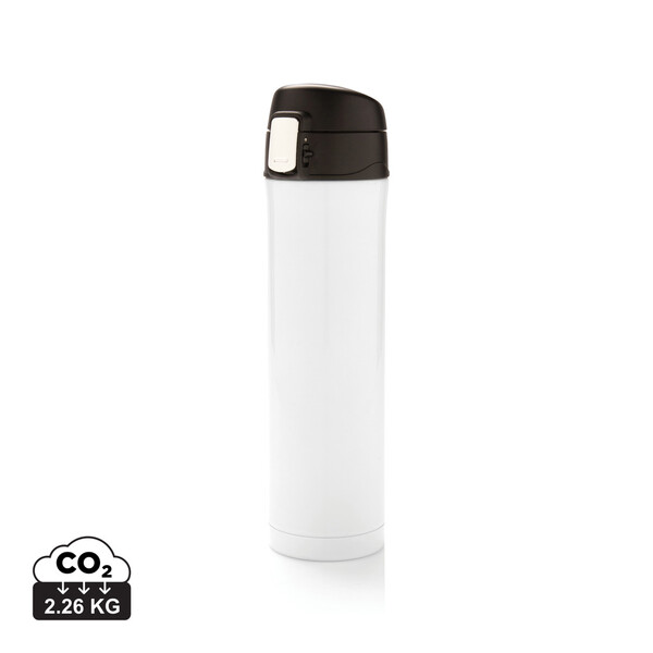 RCS gerecycled roestvrijstalen easy lock thermosfles - Wit