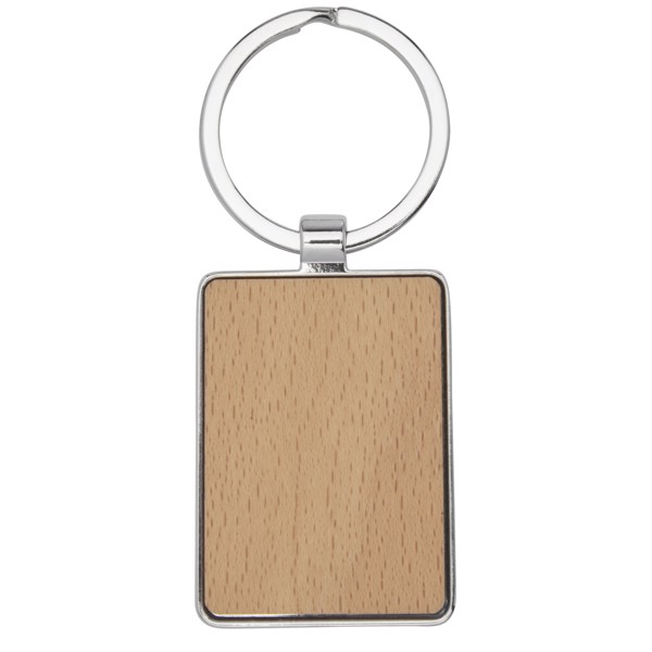 Mauro beech wood rectangular keychain