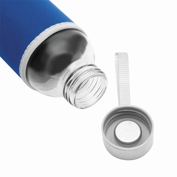 Glas-Flasche Take Well - Royalblau / Transparent